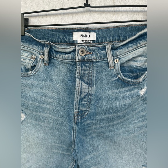 Pistola Women's Size 29 Charlie High Rise Straight Leg Jeans Blue Light Wash - Picture 2 of 4